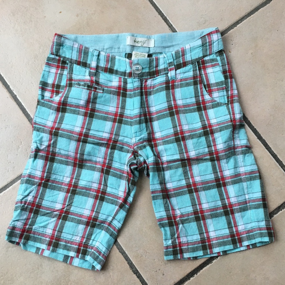 Girl’s plaid cotton shorts